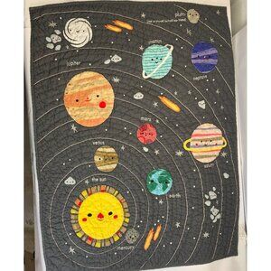 Crate & Barrel Crate & kids Solar System Planets Crib Quilt 40" x 50"